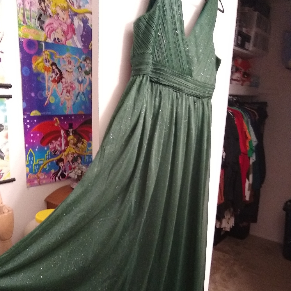 Ever Pretty Shein Sparkly Green Floor Length Dress
